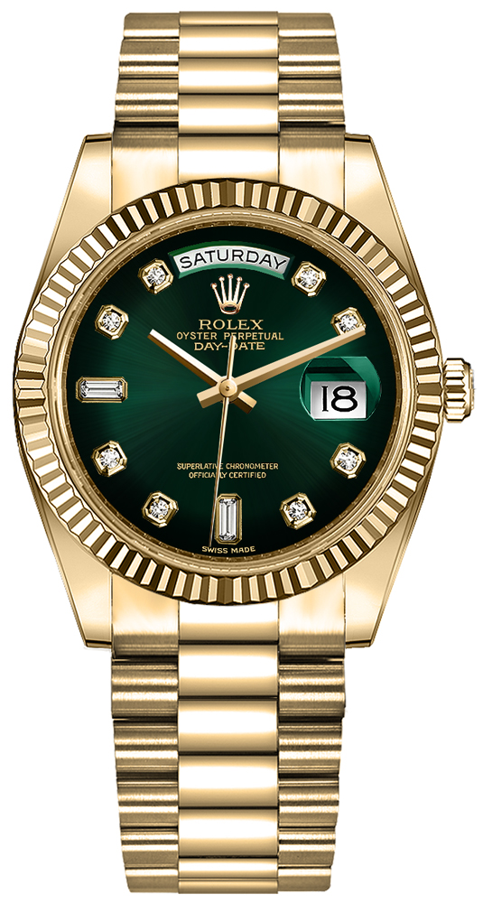 Rolex Day-Date Self winding Automatic Green Unisex Watch 128238-0069 
