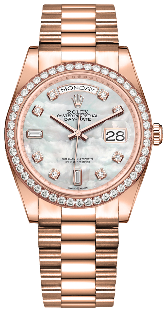 Rolex Day-Date Self winding Automatic White Watch 128345RBR-0028 