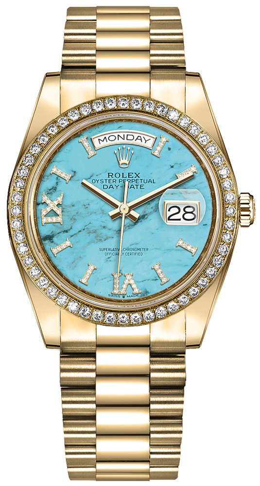 Rolex Day-Date Self Winding Automatic Blue Unisex Watch 128348RBR-0037 