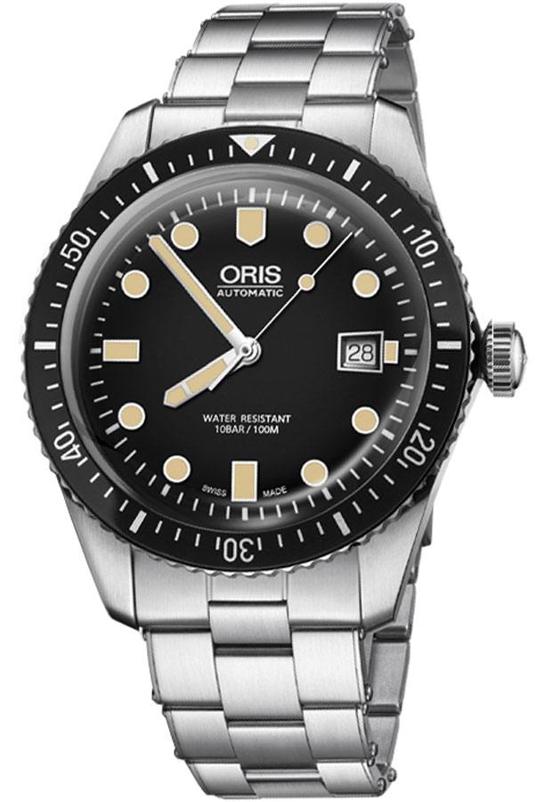 Oris Diving Self winding Automatic Black Mens Watch 73377204054MB 