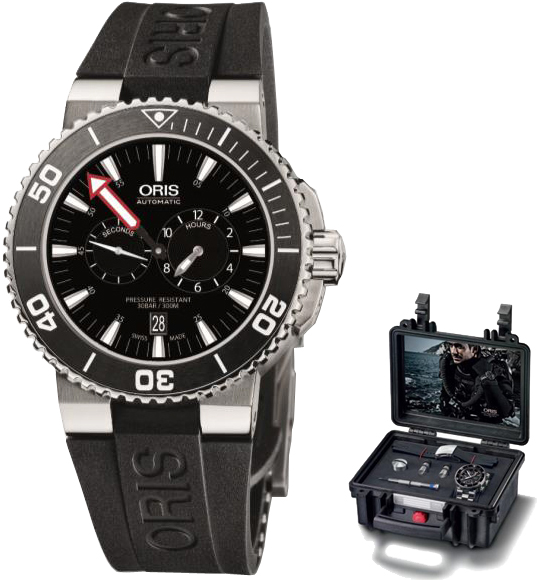 Oris Diving Self winding Automatic Black Mens Watch 74976774154RS-MB 