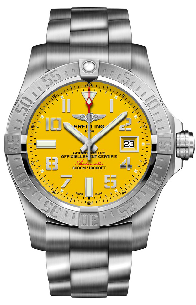 Breitling Avenger Self winding Automatic Chronometer Yellow Mens Watch A17331101I1A1 