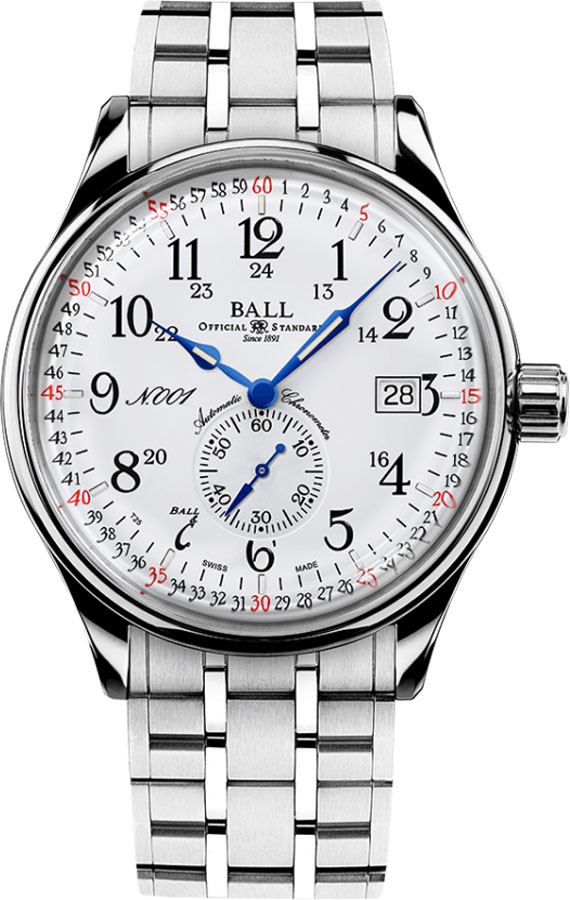 Ball Trainmaster Self winding Automatic White Mens Watch NM3888D-S3CJ-WH 