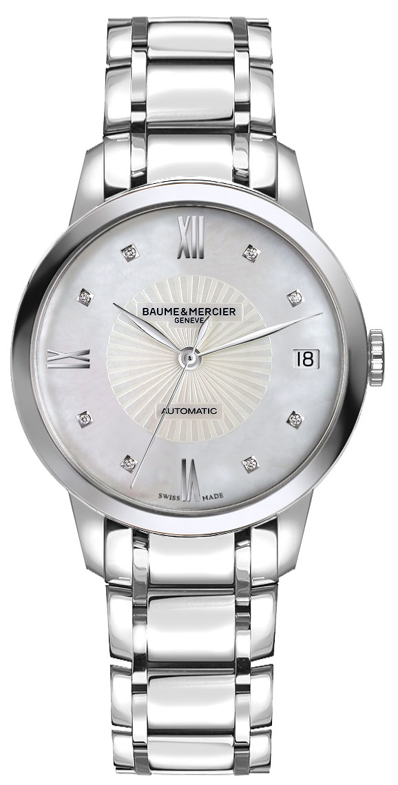 Baume & Mercier Classima Executives Battery Operated Quartz Pearl White Ladies Watch MOA10268 