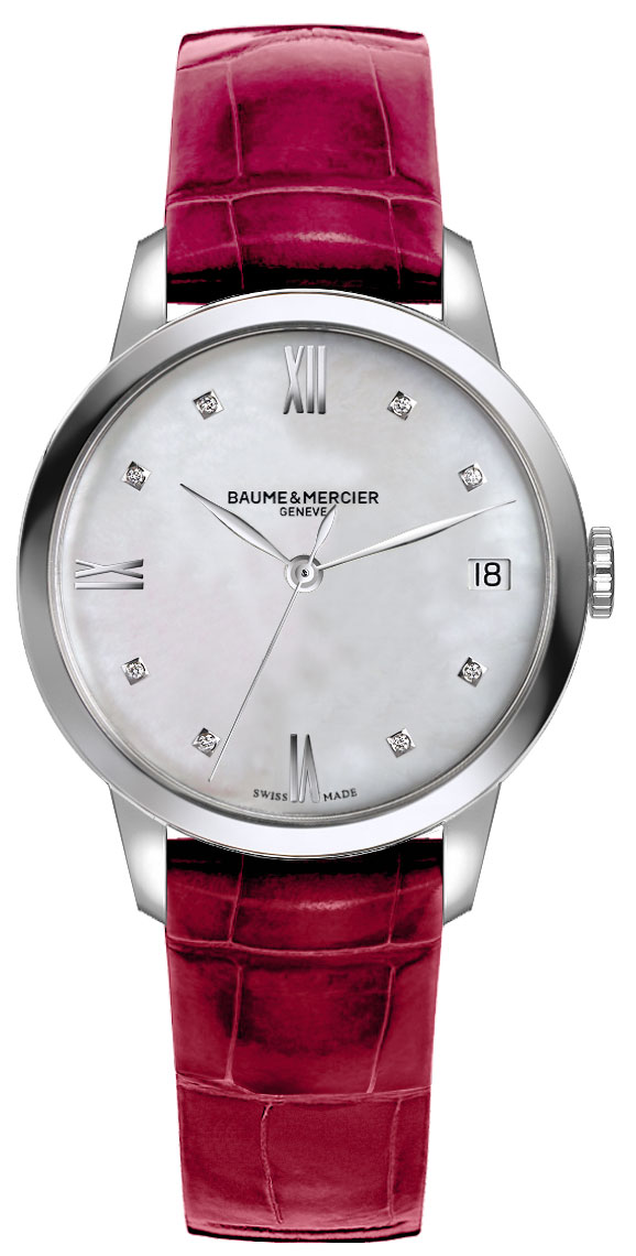 Baume & Mercier Classima Executives Battery Operated Quartz Pearl White Ladies Watch MOA10325 
