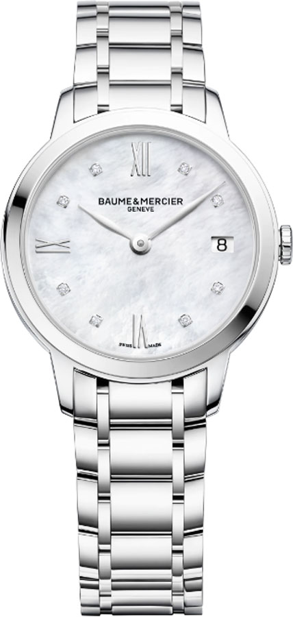 Baume & Mercier Classima Executives Battery Operated Quartz Pearl White Ladies Watch MOA10326 