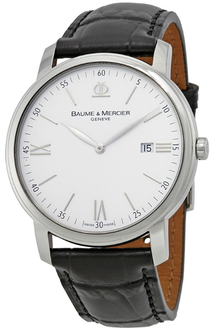 Baume & Mercier Classima Executives Battery Operated Quartz White Mens Watch MOA10379 