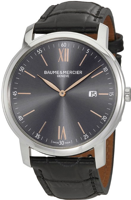 Baume & Mercier Classima Executives Battery Operated Quartz Black Mens Watch MOA10381 