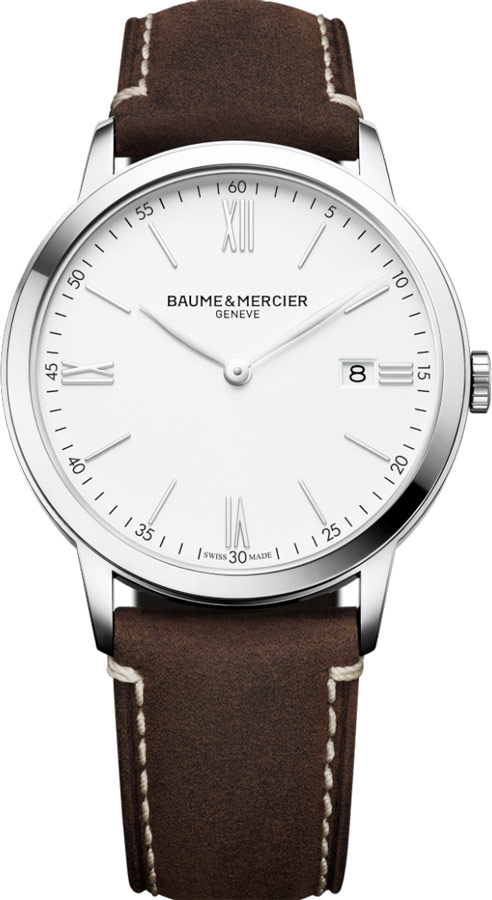Baume & Mercier Classima Executives Battery Operated Quartz White Mens Watch MOA10389 