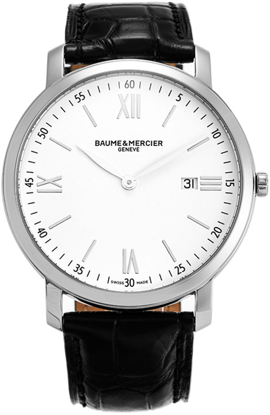 Baume & Mercier Classima Executives Battery Operated Quartz White Mens Watch MOA10097 