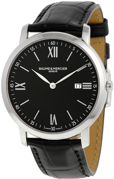 Baume & Mercier Classima Executives Battery Operated Quartz Black Mens Watch MOA10098 
