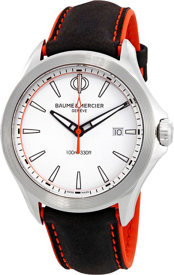 Baume & Mercier Clifton Battery Operated Quartz White Mens Watch MOA10410 