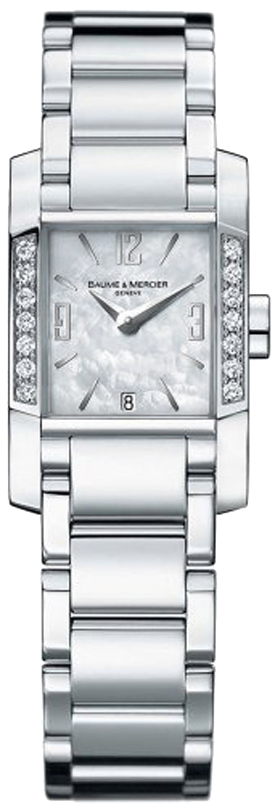 Baume & Mercier Diamant Battery Operated Quartz Pearl White Ladies Watch MOA8569 