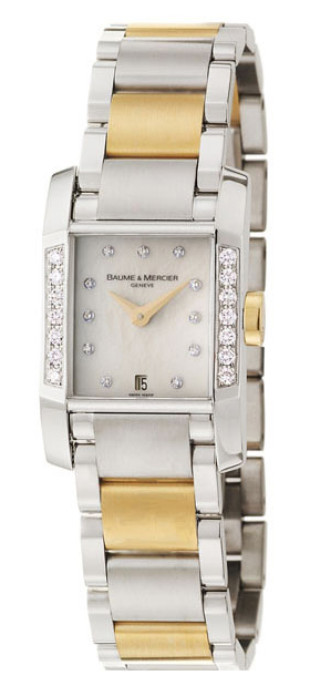 Baume & Mercier Diamant Battery Operated Quartz Pearl White Ladies Watch MOA8599 