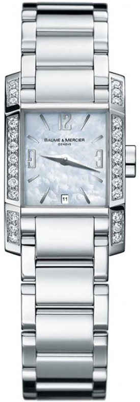Baume & Mercier Diamant Battery Operated Quartz Pearl White Ladies Watch MOA8666 