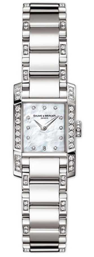 Baume & Mercier Diamant Battery Operated Quartz White Ladies Watch MOA8792 