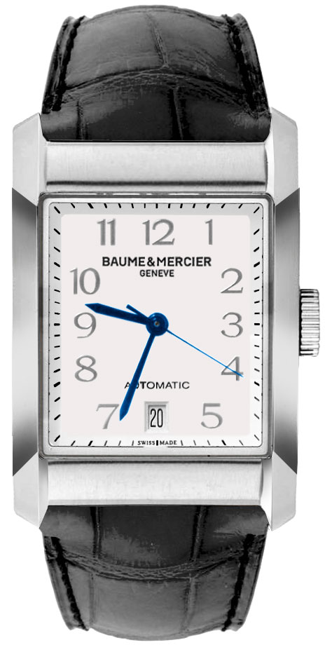 Baume & Mercier Hampton Rectangular Self-winding Automatic White Mens Watch MOA10155 