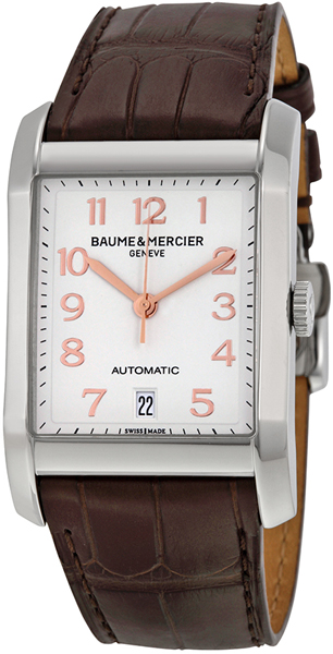 Baume & Mercier Hampton Rectangular Self-winding Automatic White Mens Watch MOA10156 