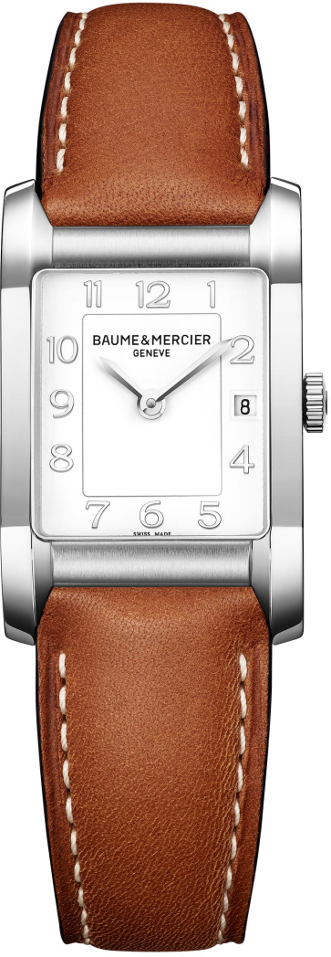 Baume & Mercier Hampton Rectangular Battery Operated Quartz White Ladies Watch MOA10186 