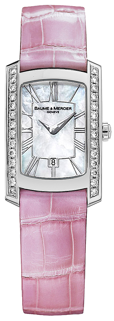 Baume & Mercier Hampton Milleis Battery Operated Quartz Pearl White Ladies Watch MOA8745-PNKCD 