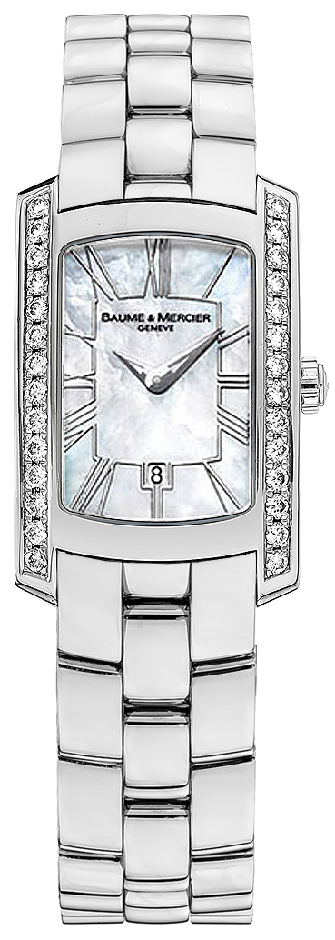 Baume & Mercier Hampton Milleis Battery Operated Quartz Pearl White Ladies Watch MOA8745 