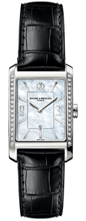 Baume & Mercier Hampton Milleis Battery Operated Quartz Pearl White Mens Watch MOA8811 