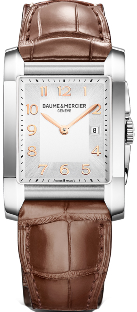 Baume & Mercier Hampton Rectangular Battery Operated Quartz Silver Ladies Watch MOA10018 