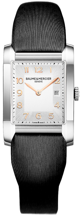 Baume & Mercier Hampton Rectangular Battery Operated Quartz Silver Ladies Watch MOA10020-BSD 