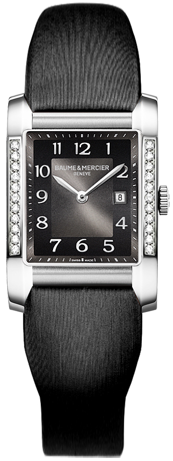 Baume & Mercier Hampton Rectangular Battery Operated Quartz Black Ladies Watch MOA10022 