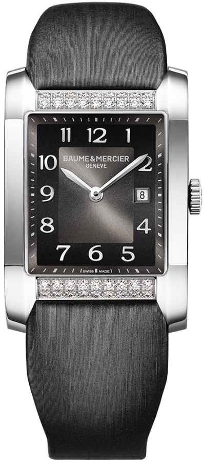 Baume & Mercier Hampton Rectangular Battery Operated Quartz Black Ladies Watch MOA10024 