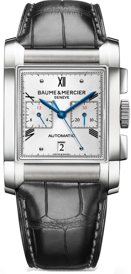 Baume & Mercier Hampton Rectangular Self-winding Automatic Silver Mens Watch MOA10032 