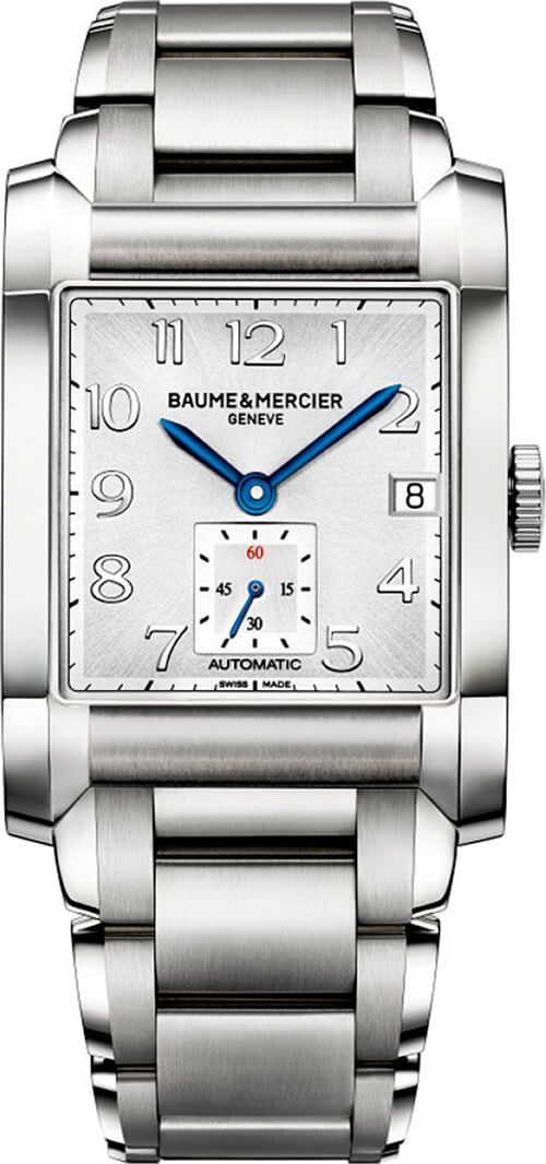 Baume & Mercier Hampton Rectangular Self-winding Automatic Silver Mens Watch MOA10047 