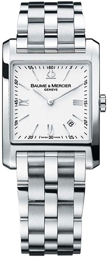 Baume & Mercier Hampton Square Battery Operated Quartz White Mens Watch MOA8676 