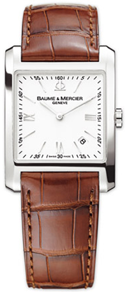 Baume & Mercier Hampton Square Battery Operated Quartz White Mens Watch MOA8677 
