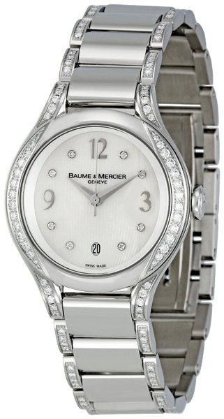 Baume & Mercier Ilea Battery Operated Quartz Pearl White Ladies Watch MOA8800 