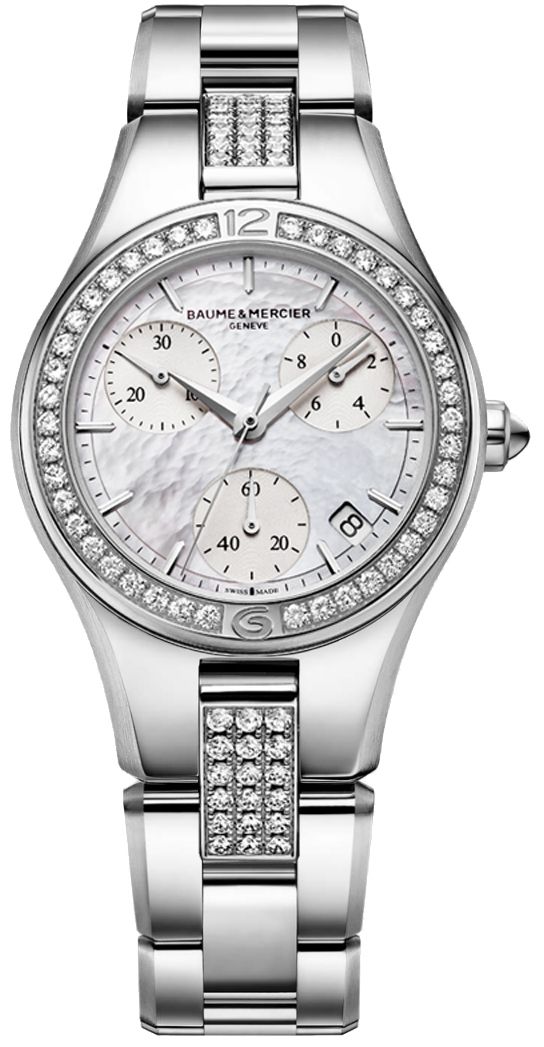 Baume & Mercier Linea Battery Operated Quartz Pearl White Ladies Watch MOA10017 