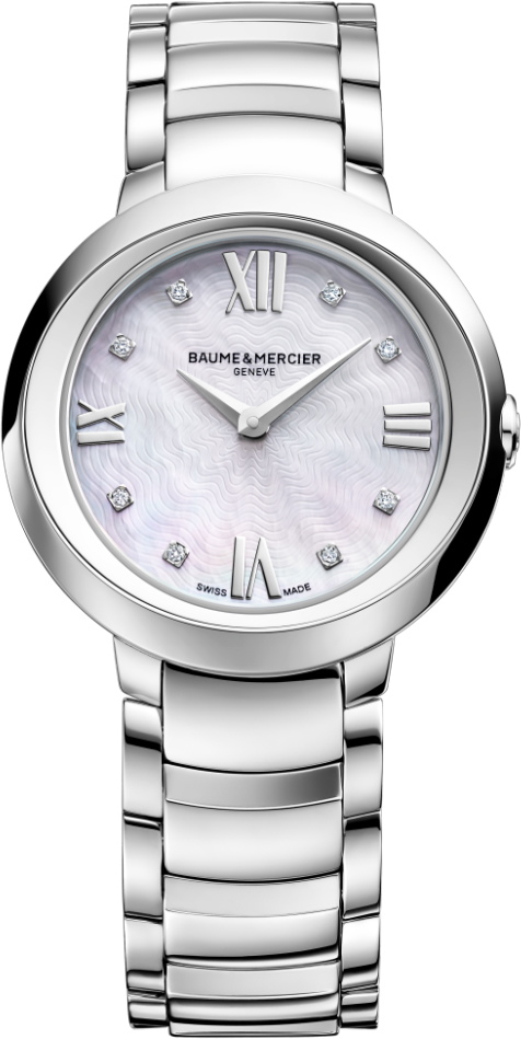 Baume & Mercier Promesse Battery Operated Quartz Pearl White Ladies Watch MOA10158 