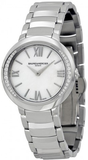 Baume & Mercier Promesse Battery Operated Quartz Pearl White Ladies Watch MOA10160 