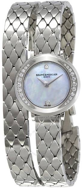 Baume & Mercier Promesse Battery Operated Quartz Pearl White Ladies Watch MOA10289 