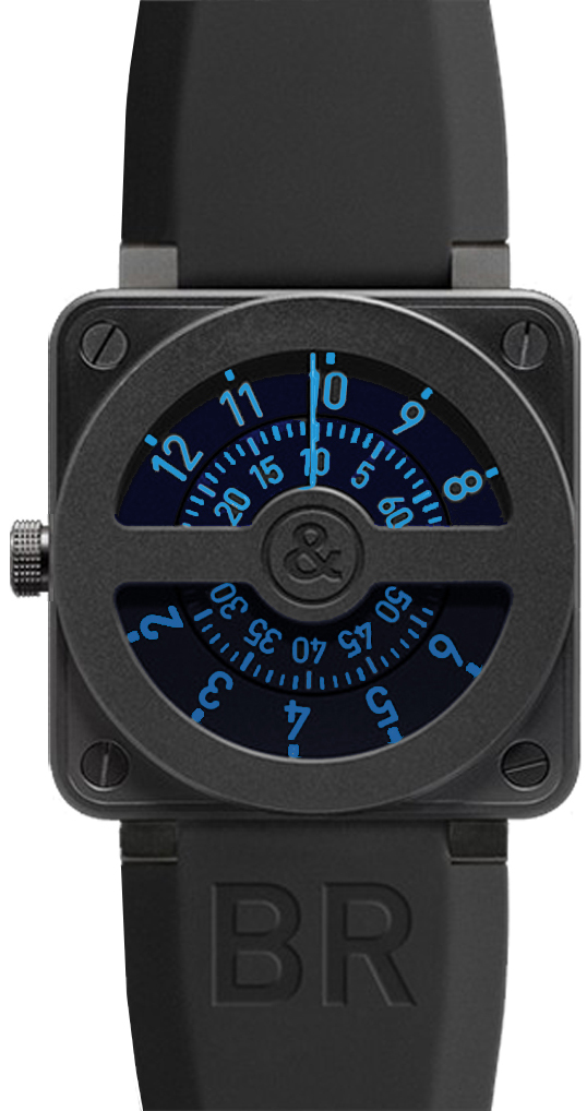 Bell Ross Aviation Instruments Blue Watch BR-01-COMPASS-BLUE 