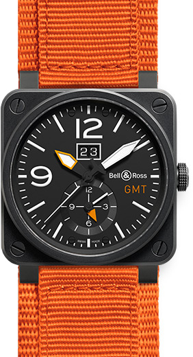 Bell Ross Aviation Instruments Self winding Automatic Black Watch BR-03-51-GMT-CARBON 
