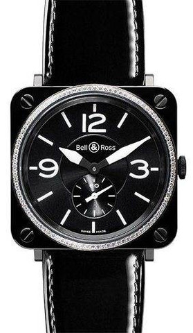Bell Ross Aviation Instruments Black Watch BR-S-BLACK-CERAMIC-DIAMONDS-LS 