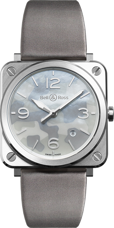 Bell Ross Aviation Instruments Battery Operated Quartz Grey Ladies Watch BR-S-CAMO-ST 