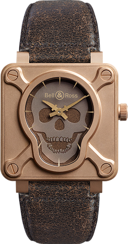 Bell Ross Aviation Instruments Self winding Automatic Black Mens Watch BR-01-SKULL-BRONZE 