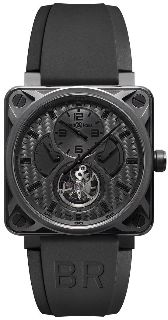 Bell Ross Aviation Instruments Manual Winding Black Mens Watch BR-01-TOURBILLON-PHANTOM 