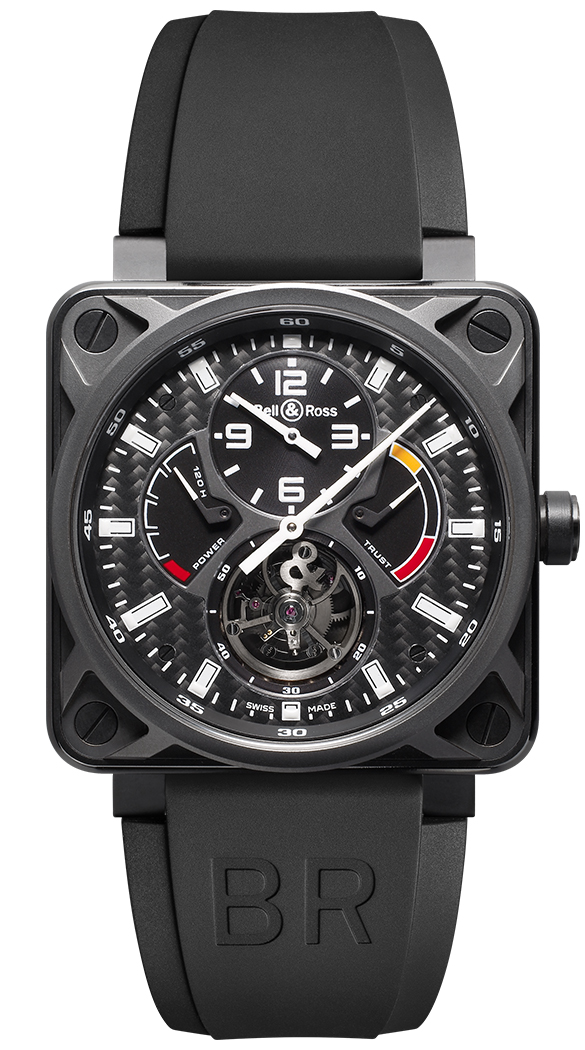 Bell Ross Aviation Instruments Manual Winding Black Mens Watch BR-01-TOURBILLON 