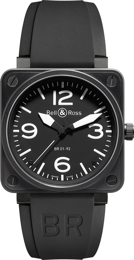 Bell Ross Aviation Instruments Self winding Automatic Black Watch BR-01-92-CARBON 