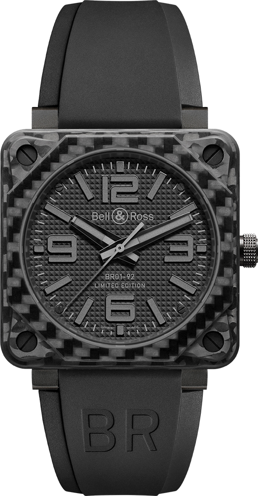 Bell Ross Aviation Instruments Self winding Automatic Black Mens Watch BR-01-92-CARBON-FIBER-PHANTOM 