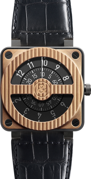 Bell Ross Aviation Instruments Self winding Automatic Black Watch BR-01-92-COMPASS-ROSE-GOLD-CARBON 