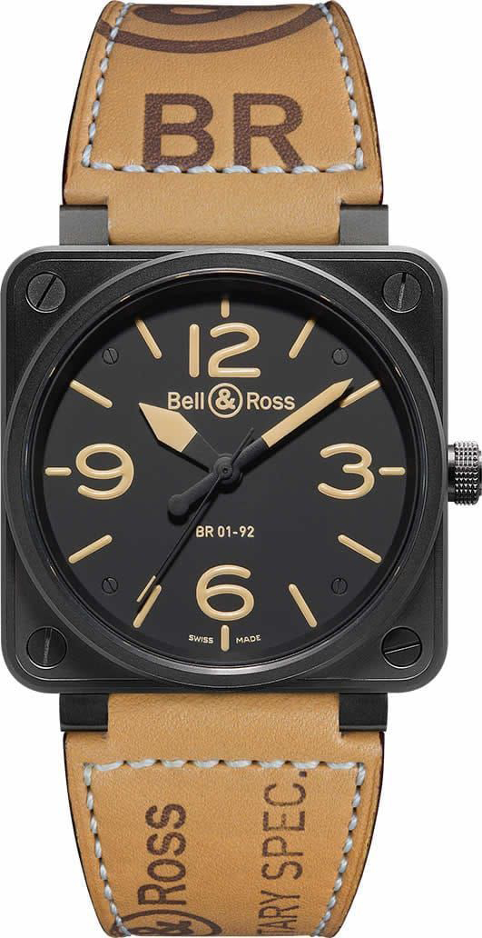 Bell Ross Aviation Instruments Self winding Automatic Black Watch BR-01-92-HERITAGE 